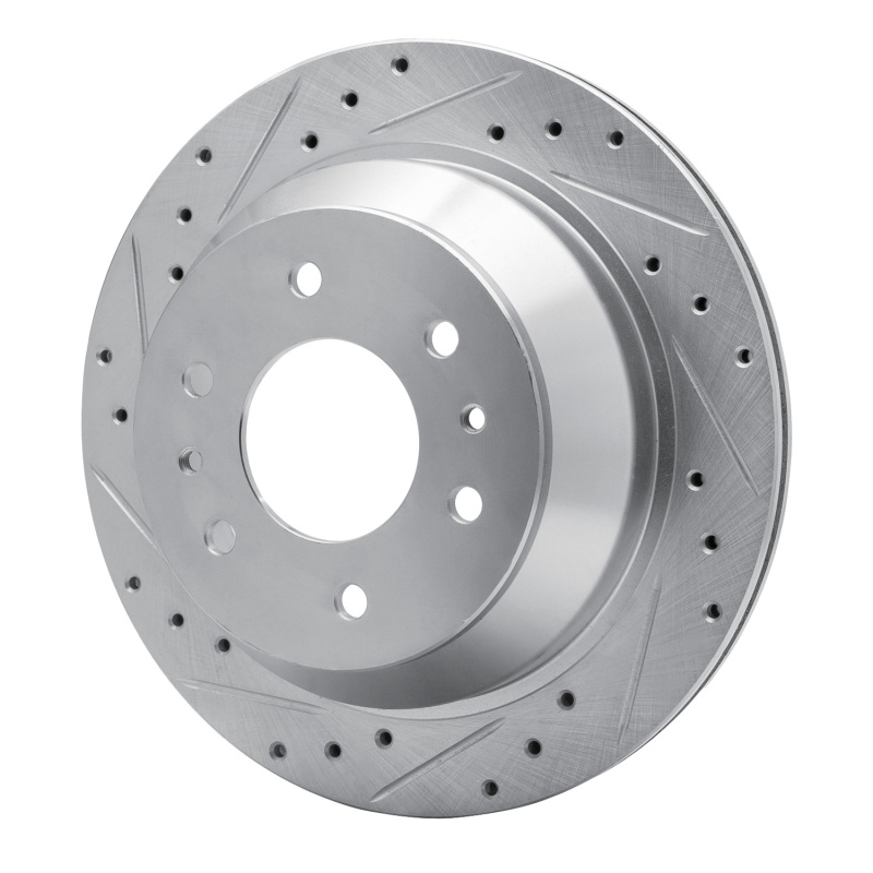 Buick Rainier Brake Rotor (1) - Rear Left - R1 Concepts - Drilled & Slotted - Silver - `02-`09